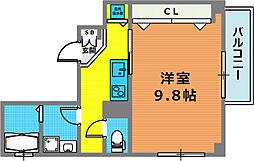CASA岡本2丁目 1Kの間取図画像