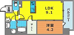 SDグランツ神戸Peninsula 1LDKの間取図画像
