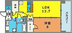 サニープレイス西芦屋2号館 1LDKの間取図画像