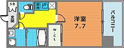 エストーネハーバーランド 1Kの間取図画像