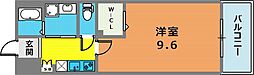 セオリー神戸ドミール 1Kの間取図画像