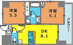 エステムプラザ神戸西4インフィニティ 1DKの間取図画像