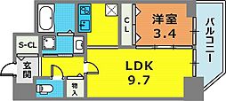 SERENiTE神戸元町 1LDKの間取図画像