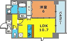 プレサンス三宮ルミネス 1LDKの間取図画像
