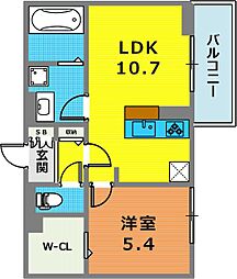 アトラエンテ御崎公園 1LDKの間取図画像