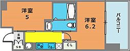 エステムプラザ神戸西Vミラージュ 2Kの間取図画像