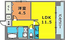 甲南第三サンコーポラス 1LDKの間取図画像