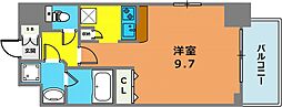 エイペックス神戸みなと元町CoastLine 1Kの間取図画像