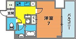 GENOVIA神戸湊川公園 1Kの間取図画像