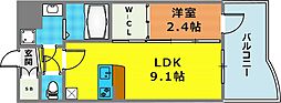 セレニテ神戸駅前アリエ 1LDKの間取図画像