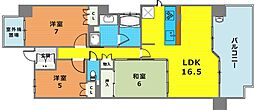 ライオンズ新神戸山の手レジデンス 3LDKの間取図画像