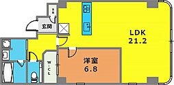 新神戸ファーストビル 1LDKの間取図画像