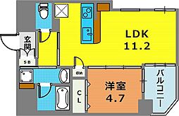 シルエラ甲南山手 1LDKの間取図画像