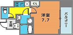 プレサンス神戸元町ベルシオン 1Kの間取図画像