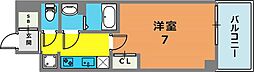 GENOVIA神戸湊川公園 1Kの間取図画像