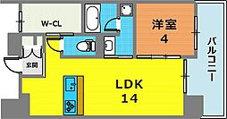 ワコーレ神戸北野ザ・テラス 1LDKの間取図画像