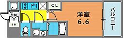 エスリード神戸大倉山ヒルズ 1Kの間取図画像