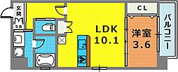 STELLALUCE北野坂 1LDKの間取図画像