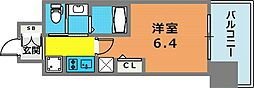 エステムコート神戸ハーバーランド前7レーベル 1Kの間取図画像