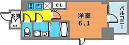 エスリードザ・ランドマーク神戸 1Kの間取図画像