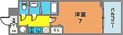 プレサンス三宮東フィール 1Kの間取図画像