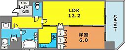 リーガル神戸海岸通 1LDKの間取図画像