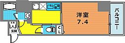 アプリーレ三宮イースト 1Kの間取図画像