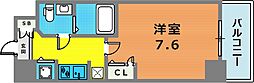S・RESIDENCE神戸磯上通 1Kの間取図画像