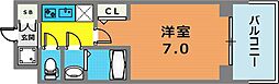 ソルテラスKOBE湊町 1Kの間取図画像