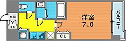 LAV神戸三宮 1Kの間取図画像