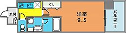 ヘスティア神戸 1Kの間取図画像
