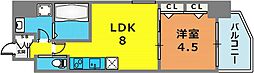 エステムコート三宮駅前2アデシオン 1LDKの間取図画像