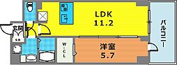 プレサンス神戸セレスティア 1LDKの間取図画像
