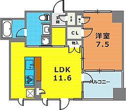 ザ・ライオンズ神戸ハーバーランド 1LDKの間取図画像