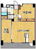 フェルト127  ｜ 福岡県北九州市小倉北区砂津3丁目（賃貸マンション2LDK・13階・59.55㎡） その2