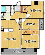 KSK門司コアプレイス  ｜ 福岡県北九州市門司区中町（賃貸マンション3LDK・7階・78.23㎡） その2