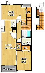 エバーグリーンアース21 2LDKの間取図画像