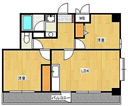 ラフィーネ小倉 2LDKの間取図画像