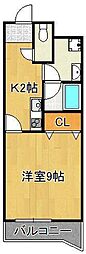 グッドシティ下富野 1Kの間取図画像