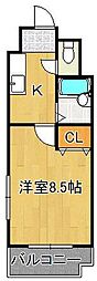 エフズ・フラッツ古船場 1Kの間取図画像