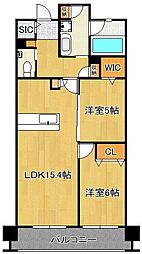 グランドパレス小倉小文字通り 2LDKの間取図画像