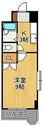 ウィンズ浅香 1Kの間取図画像