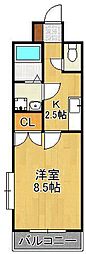 リファレンス門司駅前 1Kの間取図画像