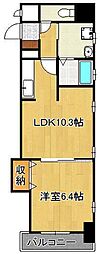 デザイナープリンセス・リバーサイド 1LDKの間取図画像