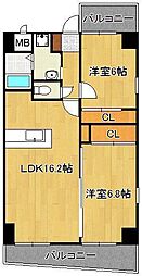 S-FORT小倉 2LDKの間取図画像