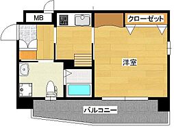 古船場タカヤコーポレーションビル 1Kの間取図画像