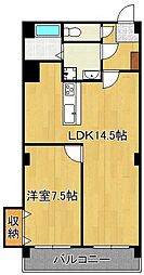 グランベール小倉駅前 1LDKの間取図画像