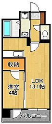レジーナ小倉 1LDKの間取図画像