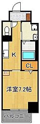 the STAGE 中津口 1Kの間取図画像