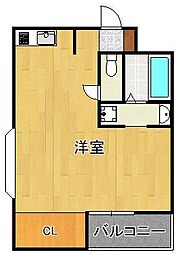 エルザ馬借47 ワンルームの間取図画像